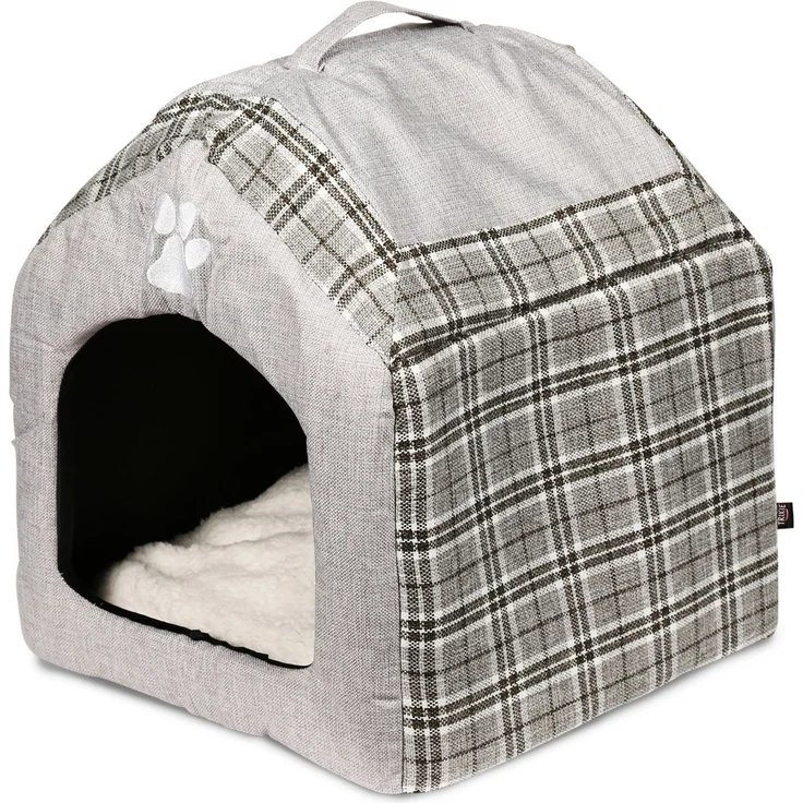Trixie Kuschelhöhle Silas 40×45×40cm grau/creme – Bild 1