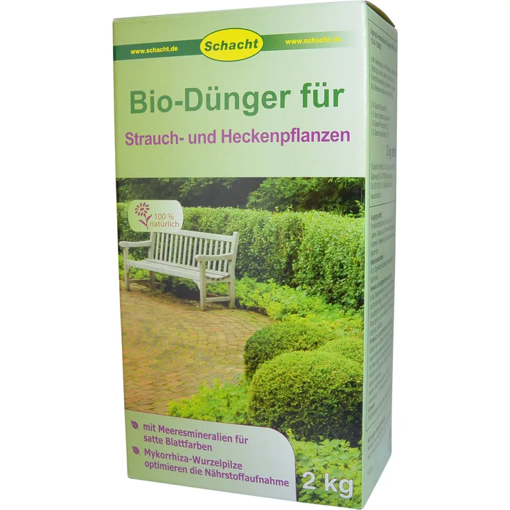 SCHACHT Bio-Dünger für Strauch- und Heckenpflanzen, 2 kg Pappschachtel