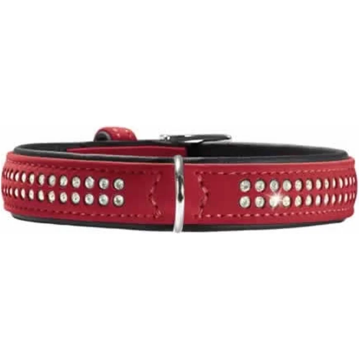 Hunter Hunde-Halsband Softie Deluxe rot-schwarz XS – Bild 1
