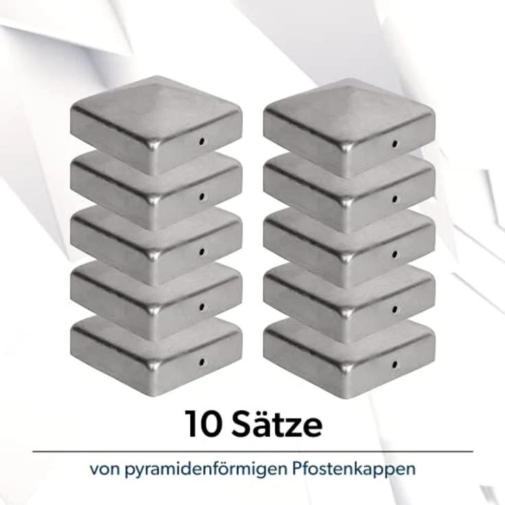 Pfostenkappen 9x9 Cm 10 Stück 90x90 Mm Zaunpfosten Metall-Zaunpfosten Verzinkt: 151X151 – Bild 5