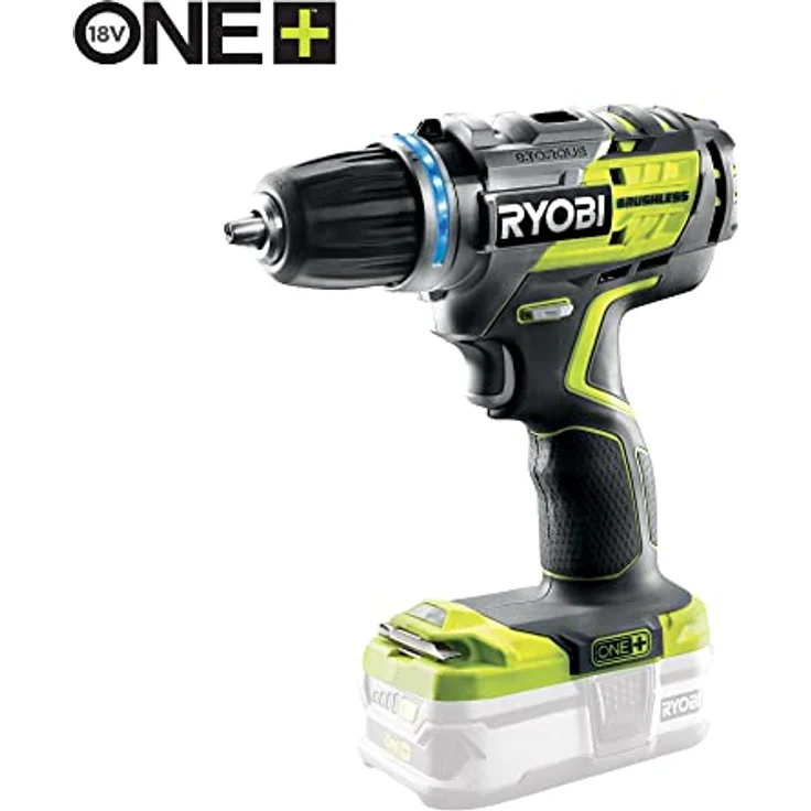 Ryobi R18DDBL-0 Akku-Bohrschrauber 60 Nm 18 V ONE+ Rechts-/Linkslauf, LED-Licht, Drehzahlvorwahl, Softgriff ohne Akku ohne Ladegerät 1.600 U/min 13 mm Schnellspannbohrfutter – Bild 3