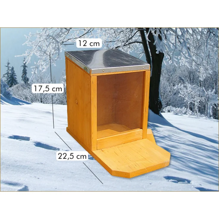 Eichhörnchen Futterhaus Futterautomat Futterstation Holz Plexiglas Zinkdach – Bild 3