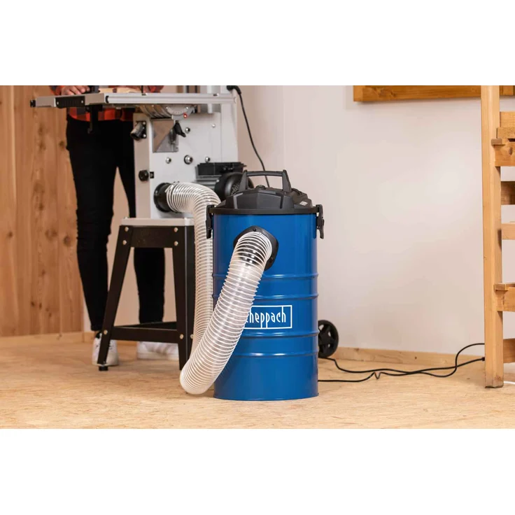 Scheppach Absauganlage DC100 inkl. Adapterset | 65 Liter Füllmenge | Metallbehälter mit Griff | 100 mm Schlauchanschluss | 1200W | Luftleistung: 215 m³/h | inkl. Filterpatrone und 4x Papierfilter – Bild 3