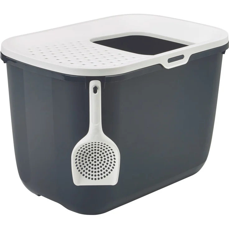 Nobby Katzentoilette & Hop In anthrazit - weiß 58,5 x 39 x 39,5 cm – Bild 1