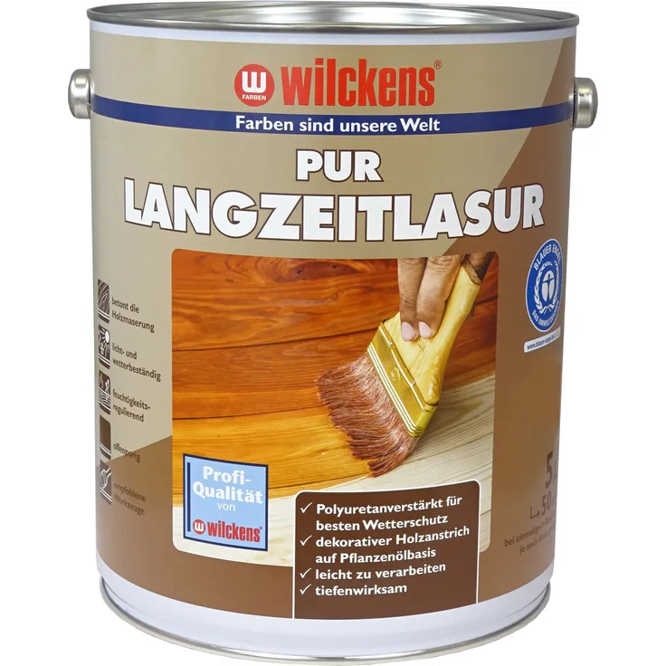 Wilckens 5l PUR-Langzeitlasur Nussbaum Holzlasur Holzschutz Holz Lasur Schutz
