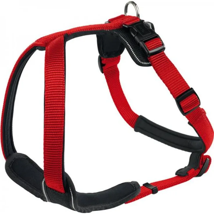 Hunter Hunde-Geschirr Neopren rot-schwarz L