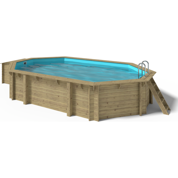 OKU Holzpool EMOTION-FUN oval 6,571m x  4,071m Höhe 1,20m