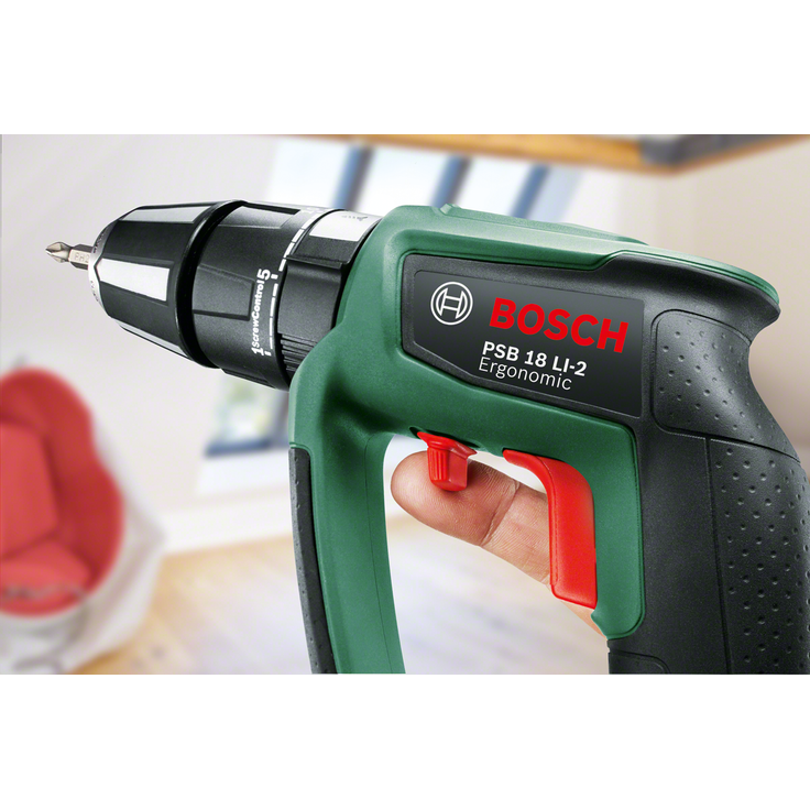 Bosch PSB 18 LI-2 Ergonomic 06039B0300 Power for All 18V Akku-Schlagbohrschrauber 1 x 2,5 Ah mit Akku mit Ladegerät mit Tragekoffer – Bild 2