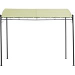 Anbaupavillon MANTOVA-XL 3x3 Meter, Stahl dunkel, Plane PVC-beschichtet écru