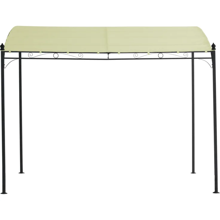Anbaupavillon MANTOVA-XL 3x3 Meter, Stahl dunkel, Plane PVC-beschichtet écru