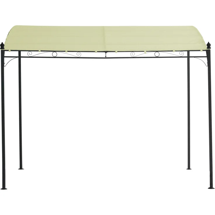 Anbaupavillon MANTOVA-XL 3x3 Meter, Stahl dunkel, Plane PVC-beschichtet écru – Bild 1