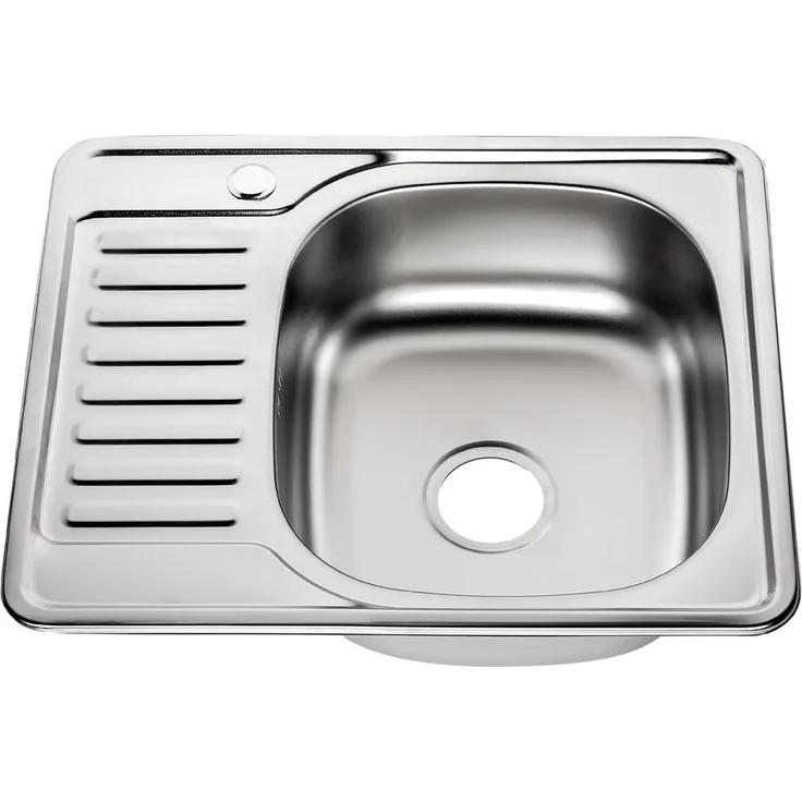 MUCOLA 58x48CM Einbauspüle eckig Edelstahl mit Ablage rechts Küchenspüle Spülbecken – Bild 1