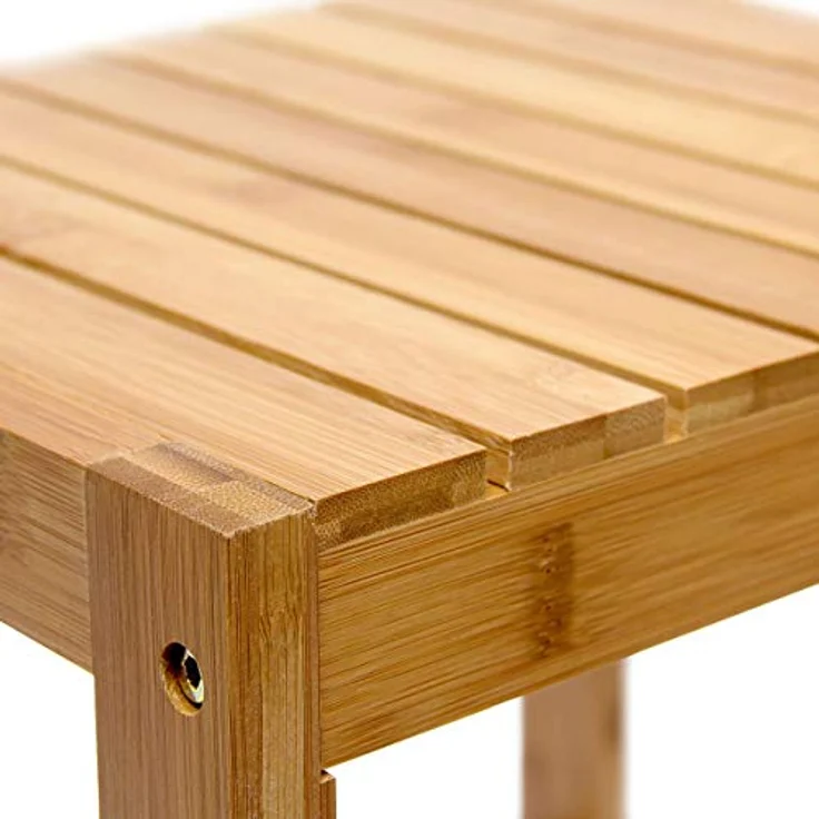 Relaxdays - Bambushocker H x B x T: 40 x 28 x 32 cm Badhocker aus hochwertigem Holz als universelles und dekoratives Accessoire als praktischer – Bild 5