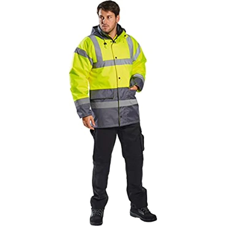 PORTWEST Arbeitsjacke Warnschutzjacke Warnjacke Winter Park gelb – Bild 3