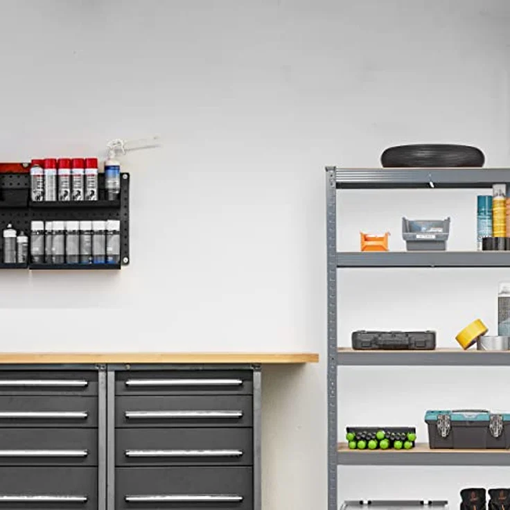 Schwerlastregal, 5 Ebenen, HBT 150 x 75 x 30 cm, 875 kg Tragkraft, Metall, Lagerregal für Keller, Garage, grau – Bild 5