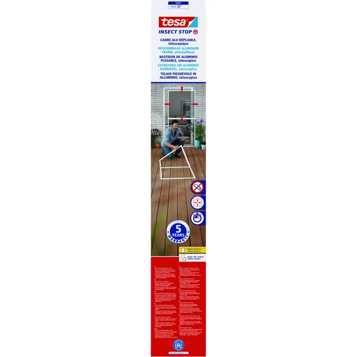 tesa Fliegenschutz-Tür FALT 100 x 220 cm - Aluminium weiß individuell kürzbar – Bild 3