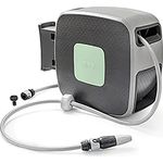 GF Garden, Rewall Style Automatische Wandschlauch-Schlauchtrommel  zur Bewässerung von mittelgroßen bis großen Garten 35 m 180° inkl. Brause und Anschluss- Set