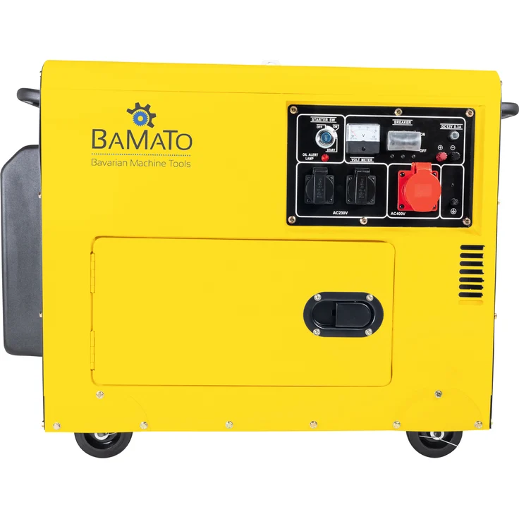 BAMATO Diesel Stromerzeuger BGE-5000D 3-phasig 230 V, 400 V Dauerleistung 1500 Watt (230 V) / 4400 Watt (400 V) Elektrostart bei 3/4 Last 1,61 Liter / Stunde 169 kg – Bild 3