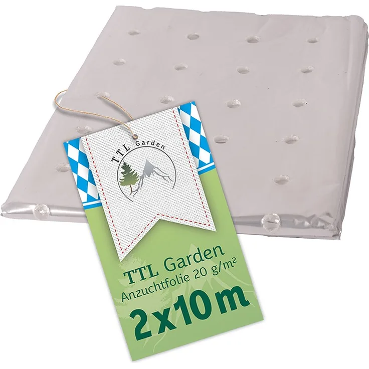 TTL Garden Anzucht- und Frühbeetfolie PE transparent gelocht 10x2 Meter - Folie, Vlies, Abdeckung