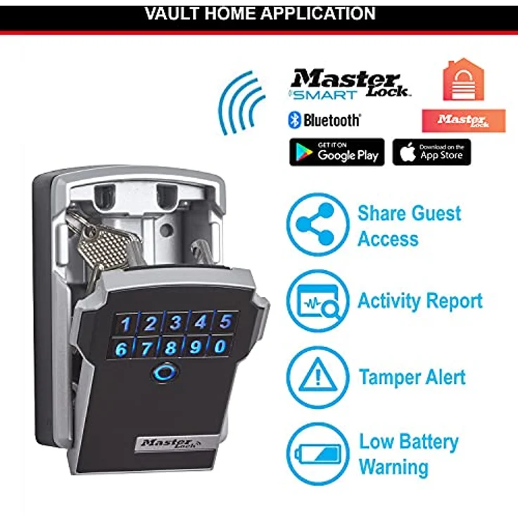 MasterLock 5441EURD - Wandtresor - Grau - Elektronisch - Schlüssel - Akku - 83 mm - 59 mm – Bild 3