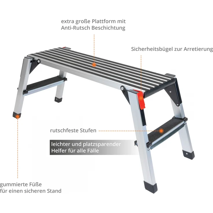GÜDE GAAP 960 Aluminium Arbeitsplattform Leiter Tritt Trittleiter Hocker – Bild 2