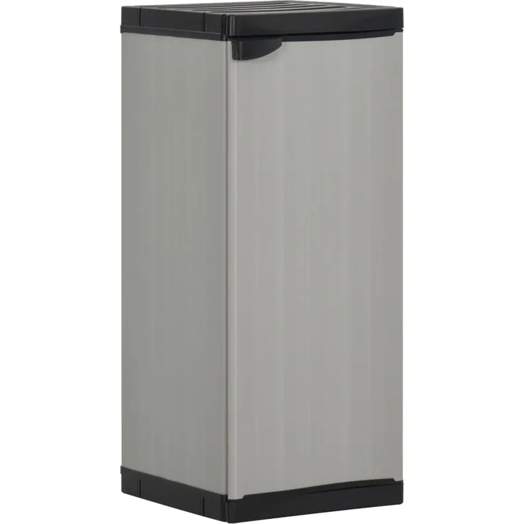 vidaXL Garten-Lagerschrank mit 1 Boden Grau und Schwarz 35x40x85 cm