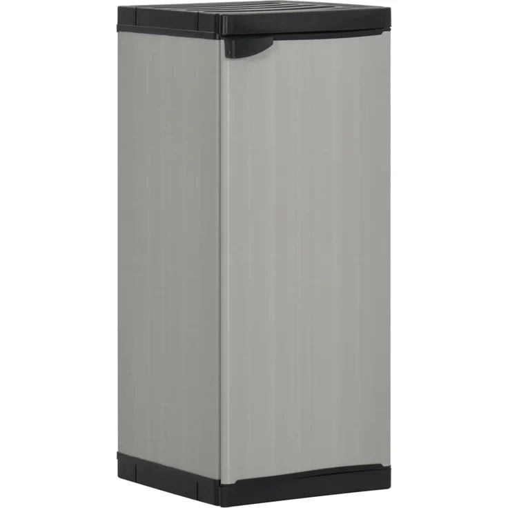 vidaXL Garten-Lagerschrank mit 1 Boden Grau und Schwarz 35x40x85 cm