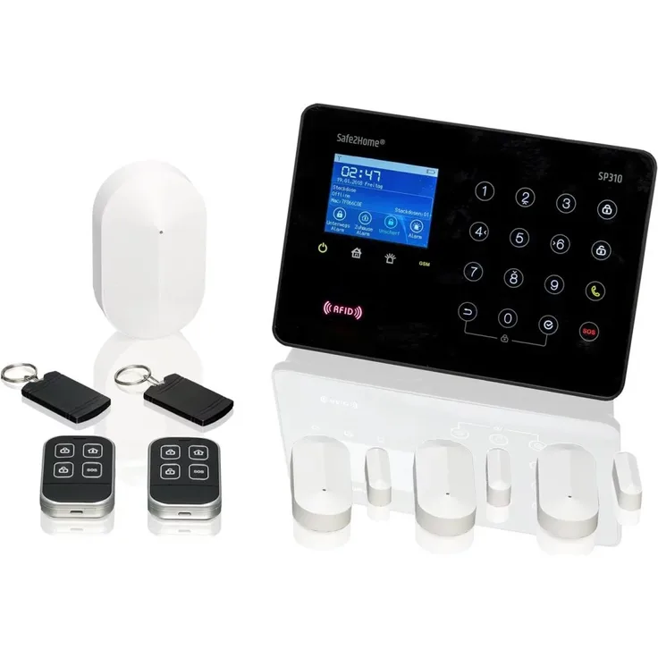 Safe2Home® Funk Alarmanlagen Basis Set SP310  - Rolling Code - wechselnde Frequenz – deutsch GSM Alarmsystem