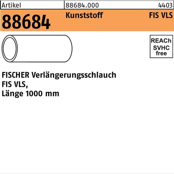 Verlängerungsschlauch R 8 8684 FIS-VLS Ku. 1 Stück FISCHER