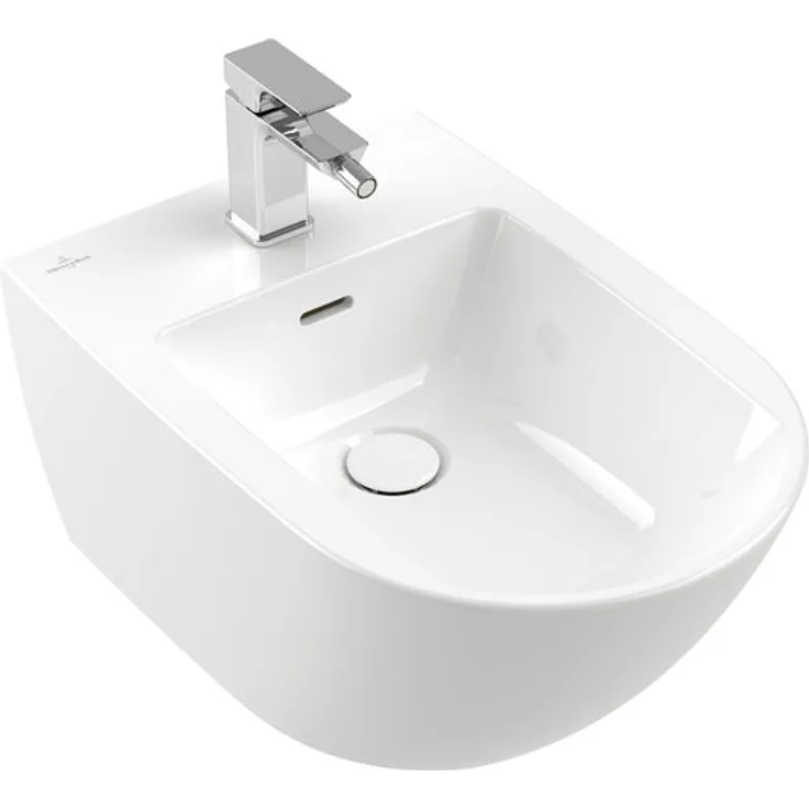 Villeroy & Boch Subway 3.0 Bidet, 375x560 mm, 1 Hahnloch, mit Überlauf, 447000, Farbe: weiß-alpin - 44700001