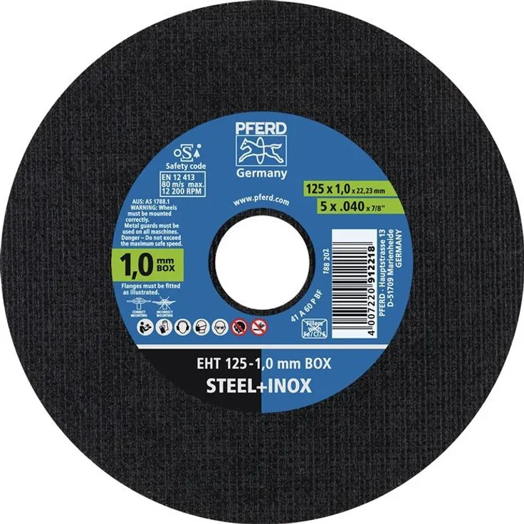 Durchmesser 125mm Trennscheibe für Stahl & Edelstahl INOX , 1,0mm 25er Pack VPE: 25