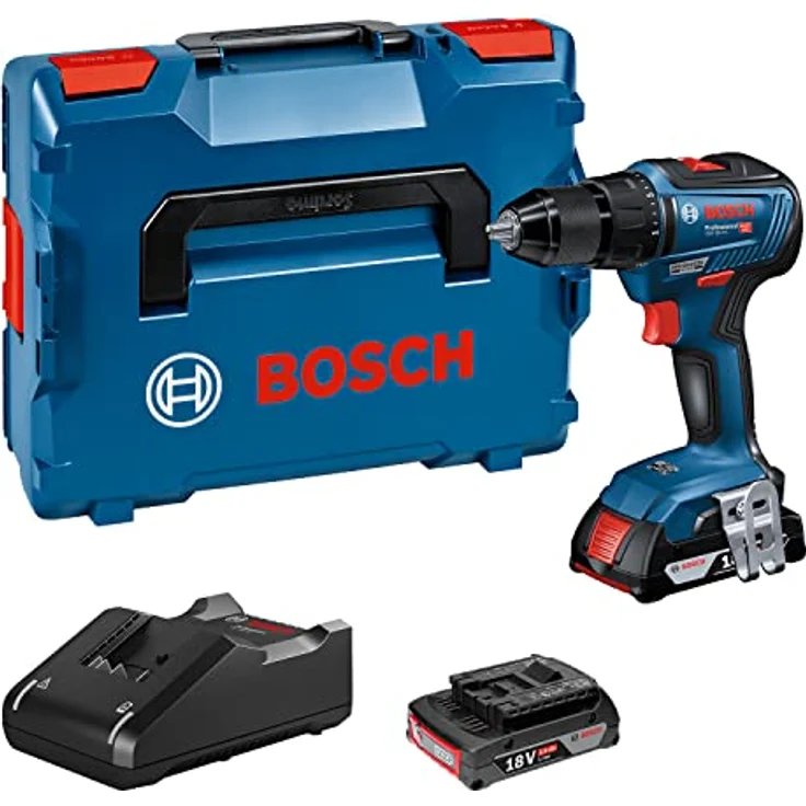 Bosch Professional 06019H5201 18V System Bohrmaschine GSR 18V-55 (2X 2.0 Ah Akku,max. Drehmoment: 55Nm,in L-Boxx),18 V,blau – Bild 2