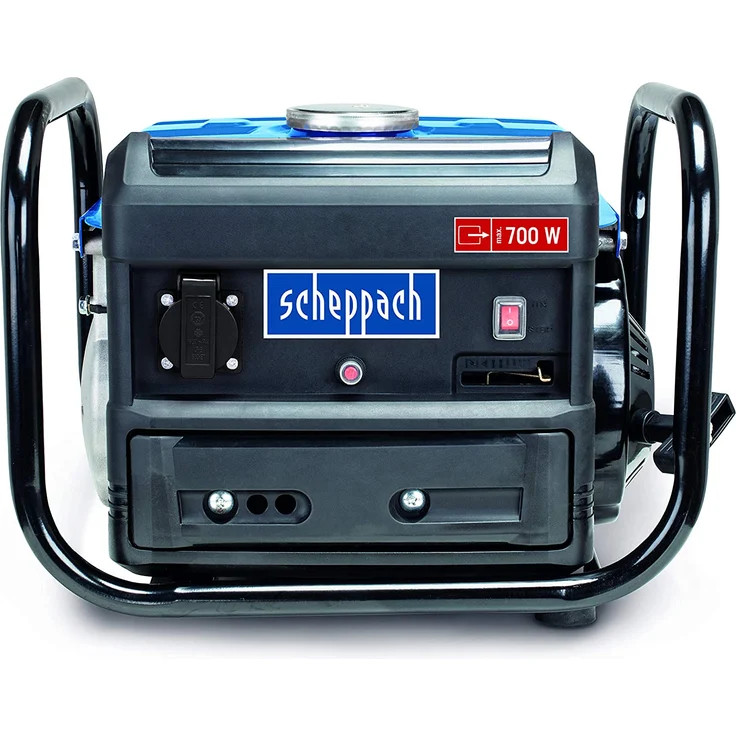 Scheppach Benzin Stromerzeuger SG1000 2-Takt Generator Notstromaggregat max.700W 1 x 230 V 4 l 63 ccm luftgekühlt Seilzugstart Dauerleistung 0,65 kW – Bild 3
