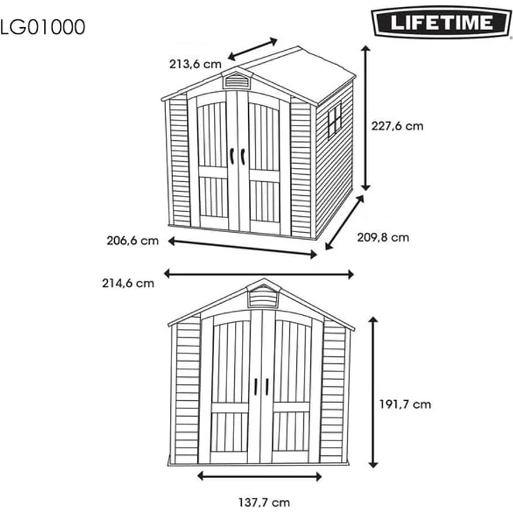 Lifetime Gartenhaus Tan 204,4 x 204,4 x 227,6 cm 60190 – Bild 6
