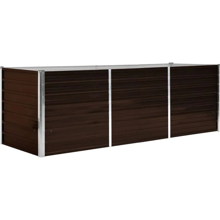 vidaXL Garten-Hochbeet Braun Rechteckig 240 x 80 x 77 cm Verzinkter Stahl – Bild 3