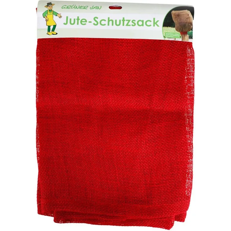 BURI Jute-Schutzsack 57x78cm rot Natur Garten Überzug für Sträucher Pflanzen etc.