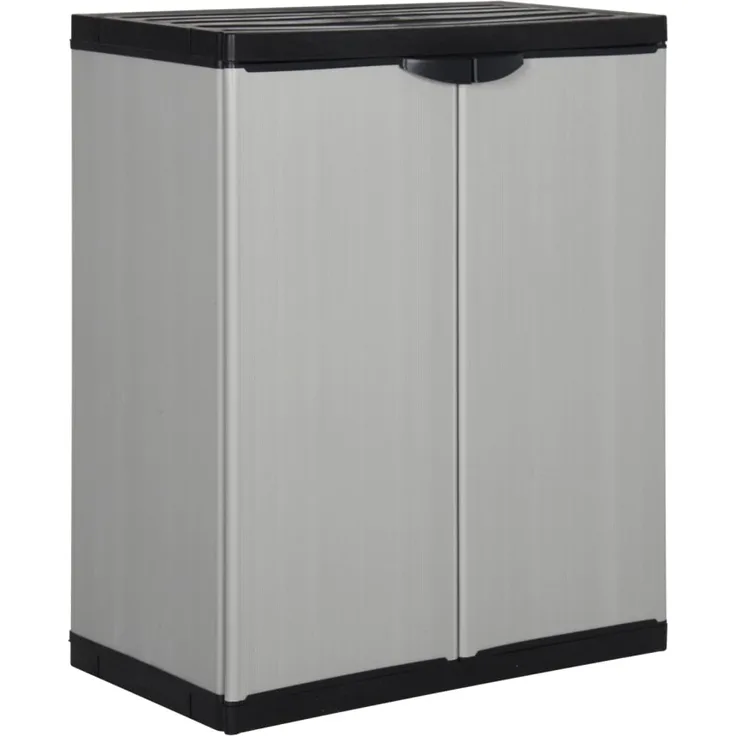 vidaXL Garten-Lagerschrank mit 1 Boden Grau und Schwarz 68x40x85 cm
