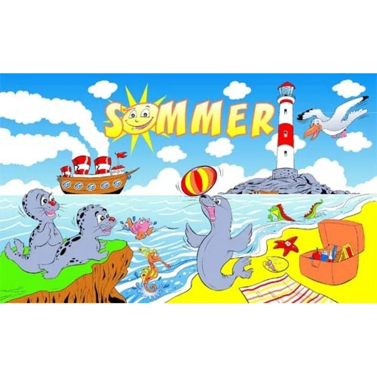 trends4cents Flagge SOMMER LEUCHTTURM 90 x 150 cm