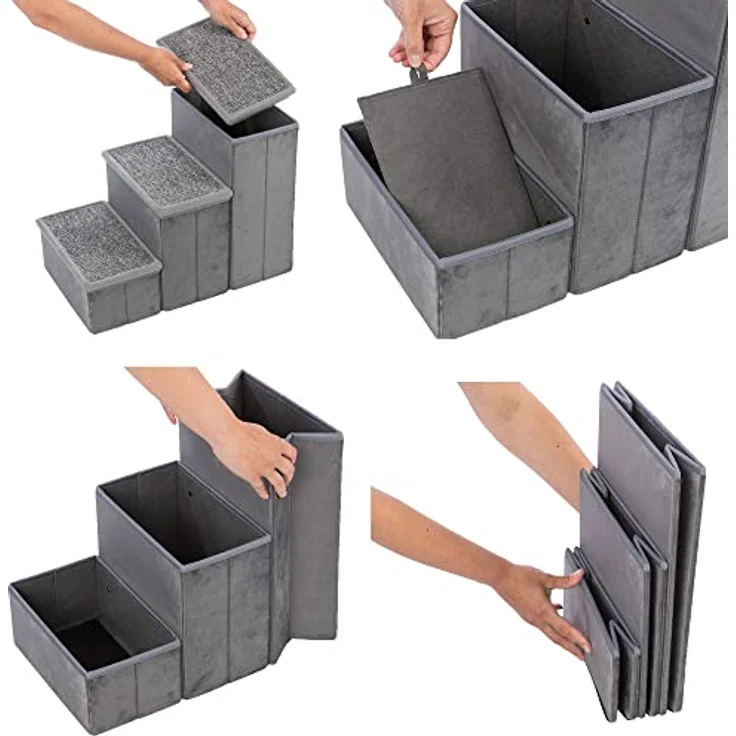 Höhle Harvey mit Treppe 119x47x50 cm grau/weiß-schw. – Bild 5