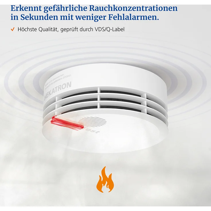 Hekatron Rauchmelder Rauchwarnmelder Brandmelder Genius Plus Int. DIN EN 14604 – Bild 3