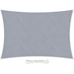 rechteckiges Sonnensegel 5x7 m mit Befestigungsringen Polyester luftdurchlässig Hellgrau