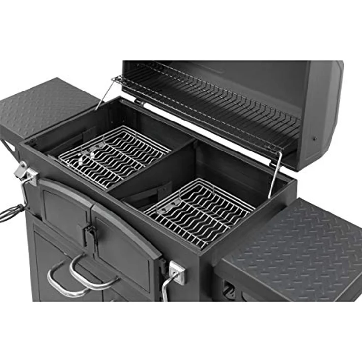 Barbecue El Fuego Holzkohlegrill Grand Ontario Holzkohlegrillwagen Smoker BBQ, Grillfläche 81 x 46 cm – Bild 4