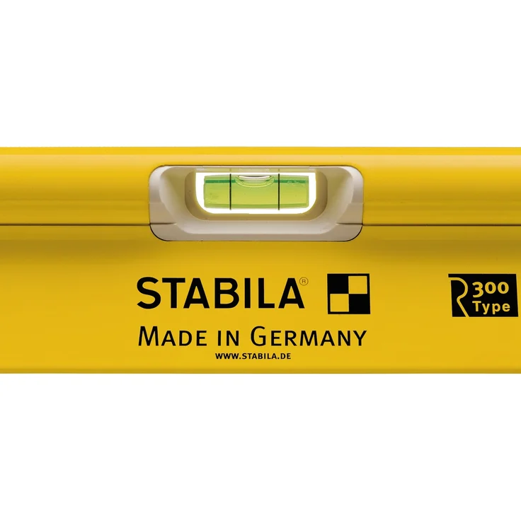 STABILA Wasserwaage Type R 300, 81 cm, verwindungssteifes Alu-R-Profil, 1 Horizontal-Libelle, 2 Vertikal-Libellen, stoßdämpfende Endkappen, integrierte Rutsch-Stopper, Made in Germany – Bild 7