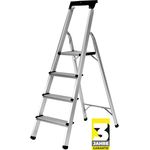 Craftfull Stehleiter CF-133B Aluminium Haushaltsleiter Leiter klappbar Ablage (4 Stufen)