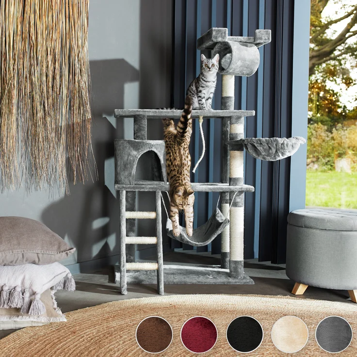 tectake Kratzbaum Marcel 141cm - beige – Bild 2