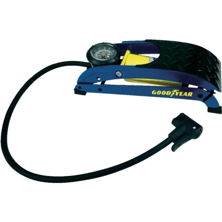Goodyear 75523 Fußpumpe 7 bar Analoges Manometer, 1 Zylinder