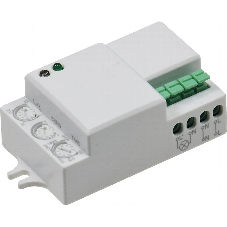 ChiliTec Mini Einbau Bewegungsmelder 360° HF Hochfrequenz Sensor LED geeignet 5-1200 Watt für Wand- und Deckenleuchten - Preisvergleich – Bild 1
