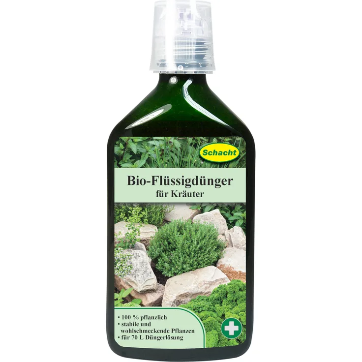 SCHACHT Bio-Flüssigdünger für Kräuter, 350 ml Flasche mit Squeeze-Verschluss