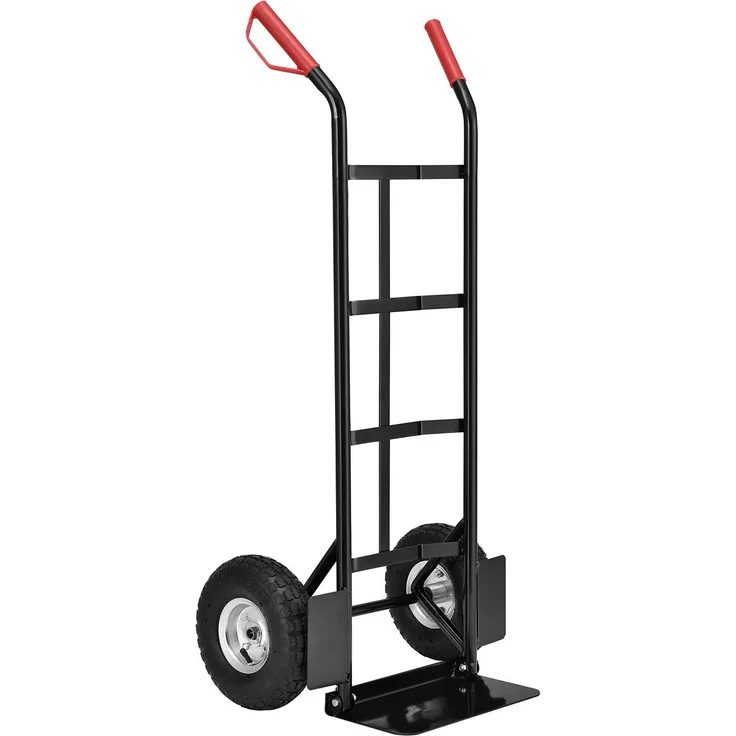 Juskys Sackkarre Basic klappbar | 100 kg belastbar | große Luftreifen | Kunststoff Griffe | Stahl