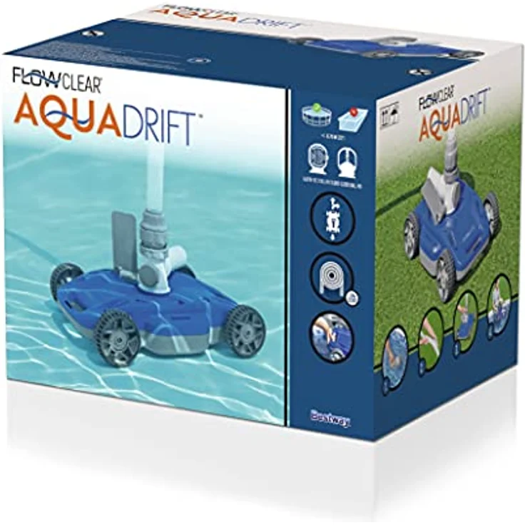 Bestway Flowclear Poolroboter AquaDrift 58665 für Pools bis 45 m², Poolboden, 12 m³/h Filterleistung, 7 m Schlauchlänge, 1,5 h Laufzeit, mit Tragegriff – Bild 3